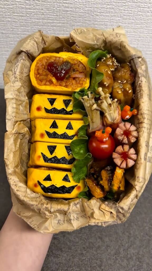 ハロウィーンオムライス弁当完成！