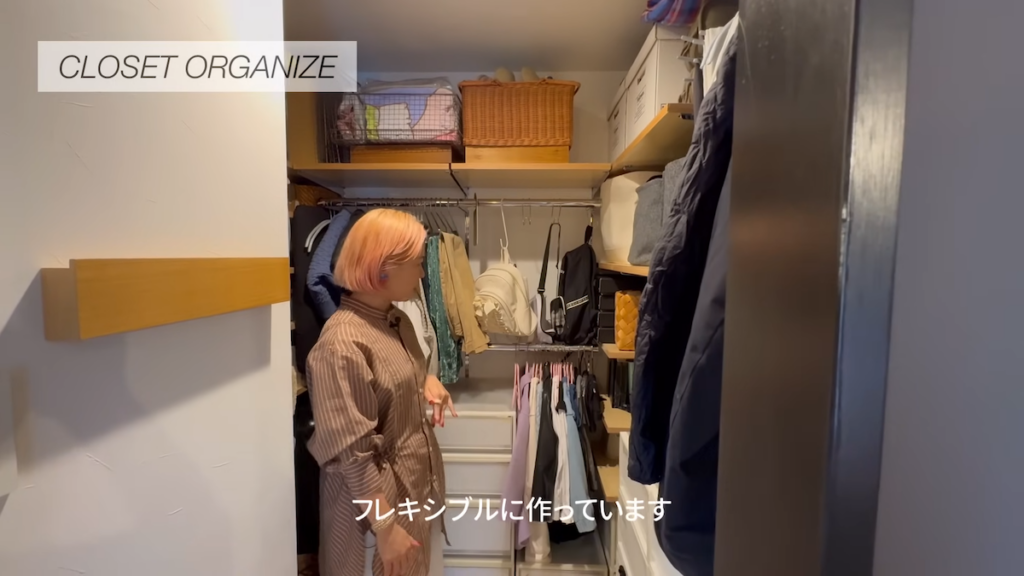 棚板とハンギングバーは、すべて同じサイズで統一