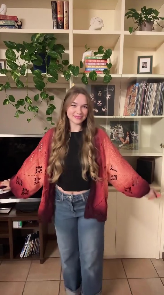 完成した編み物