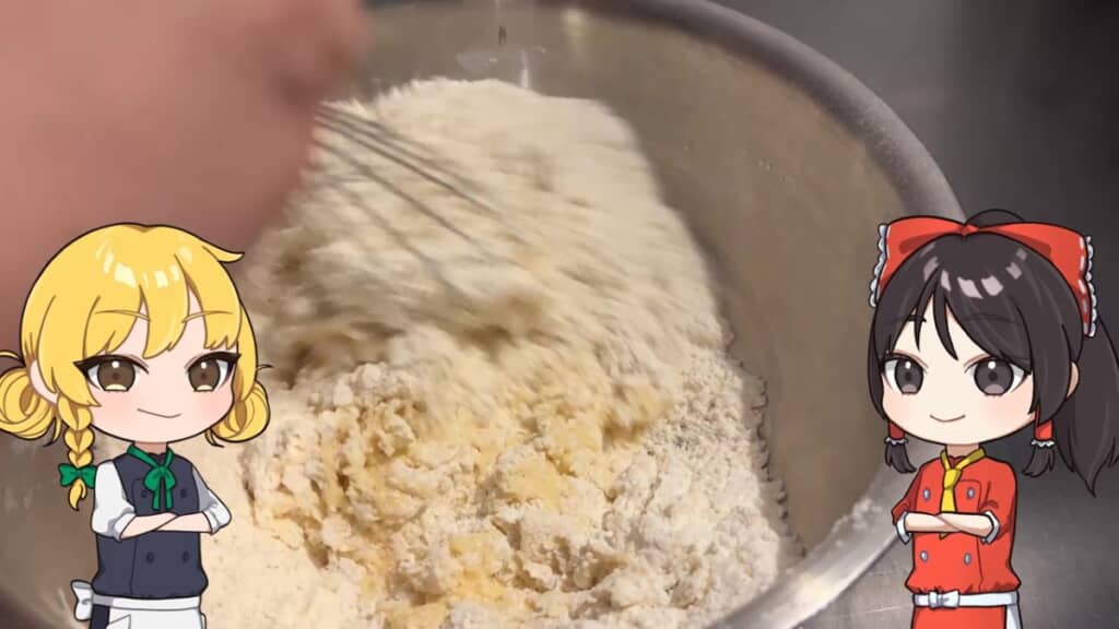 生地をこねている巨大なバンズ