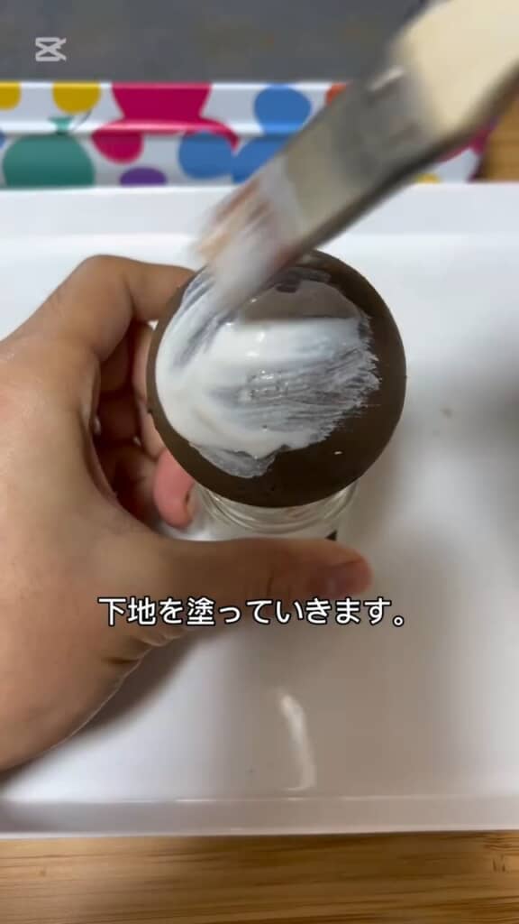 下地材を縫っては乾燥