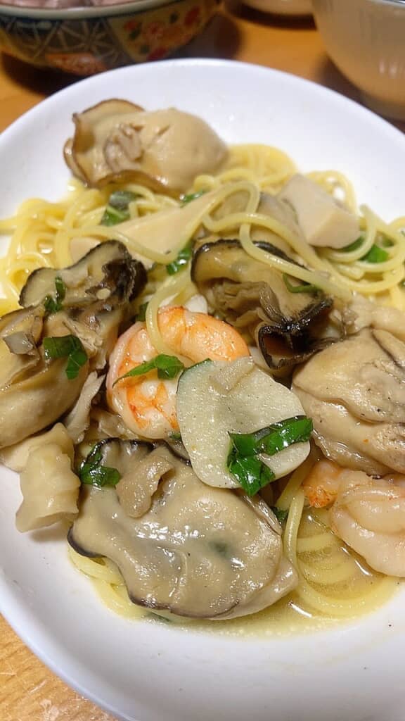 カキパスタもたまらない