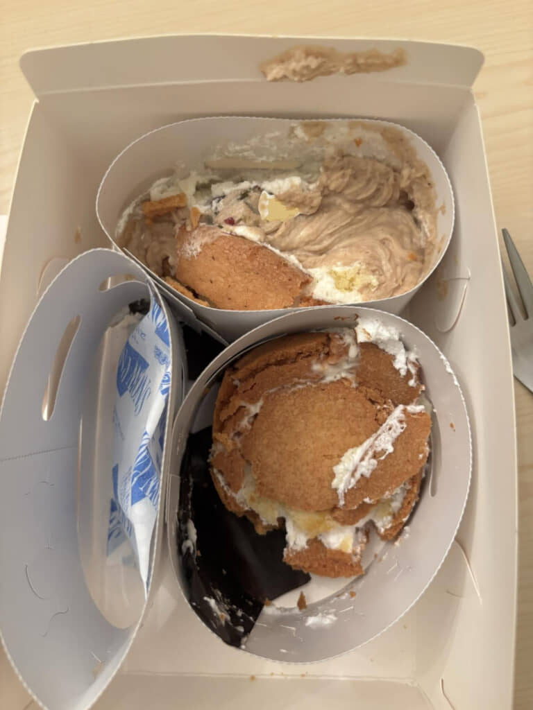 元が何のケーキかわからないほどの惨状が広がっていました……！