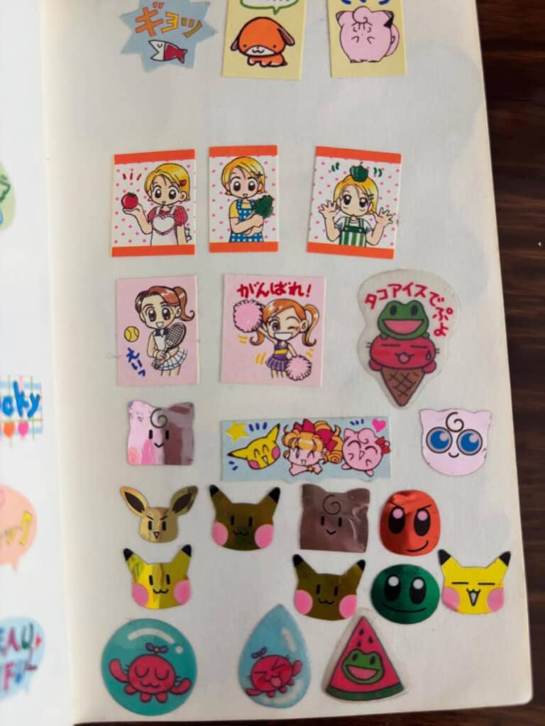 少女漫画のおまけシールも