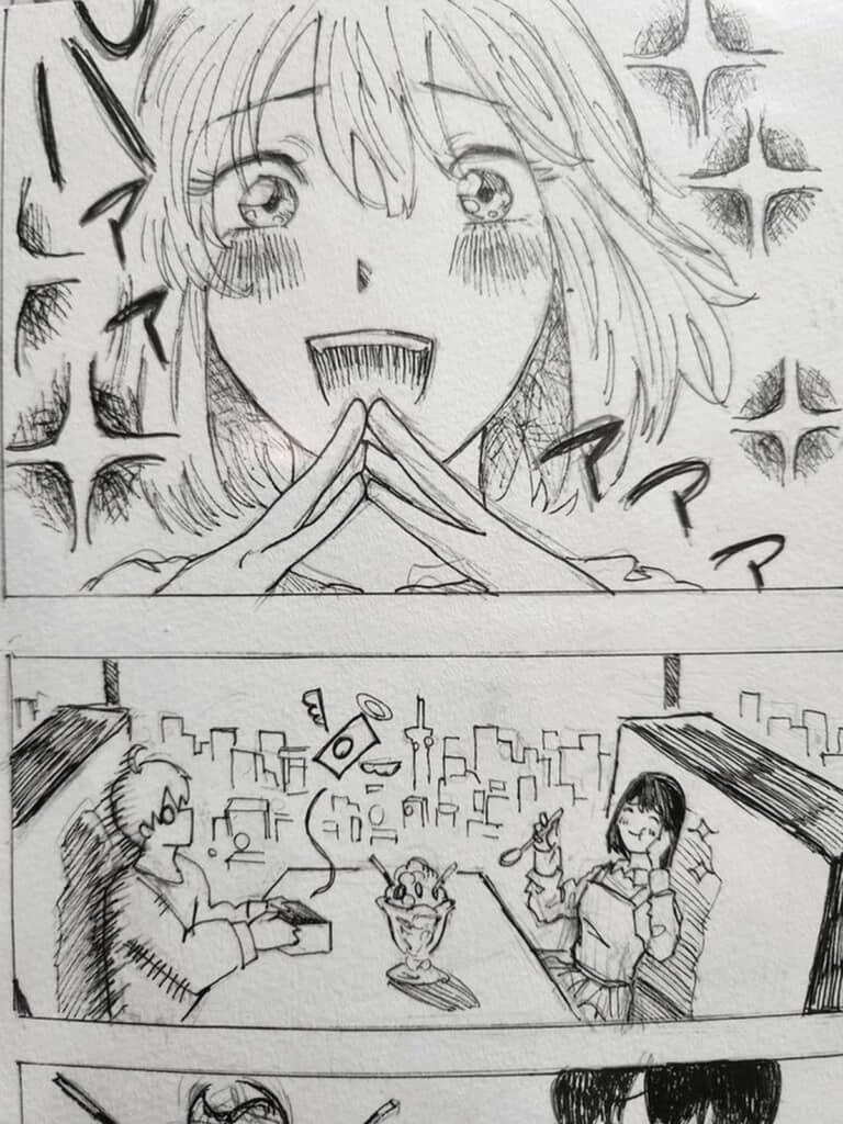 彼女のキュートな笑顔