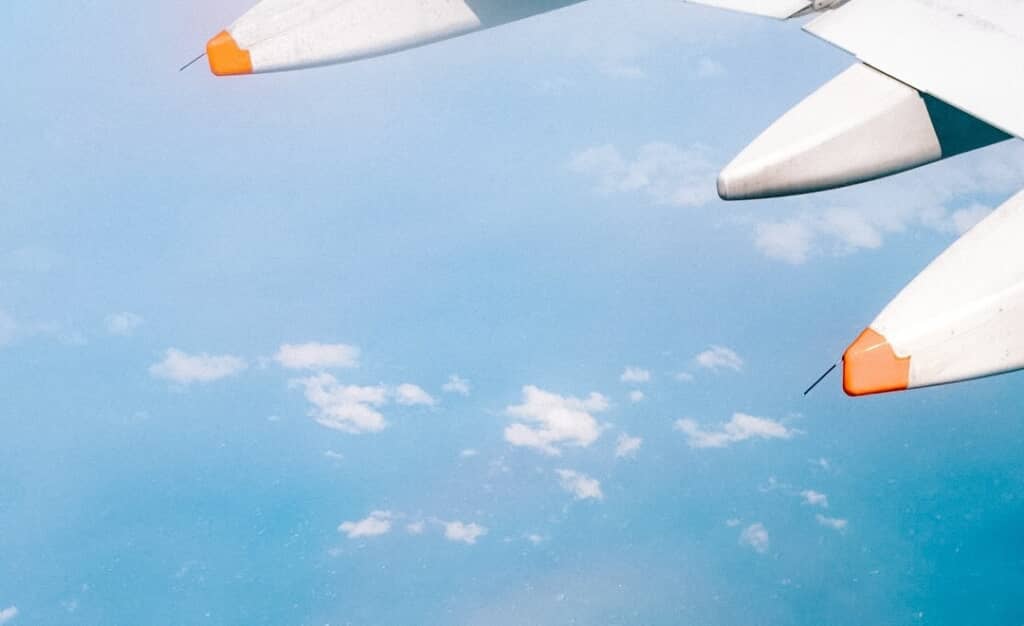 飛行機内から撮った外の景色