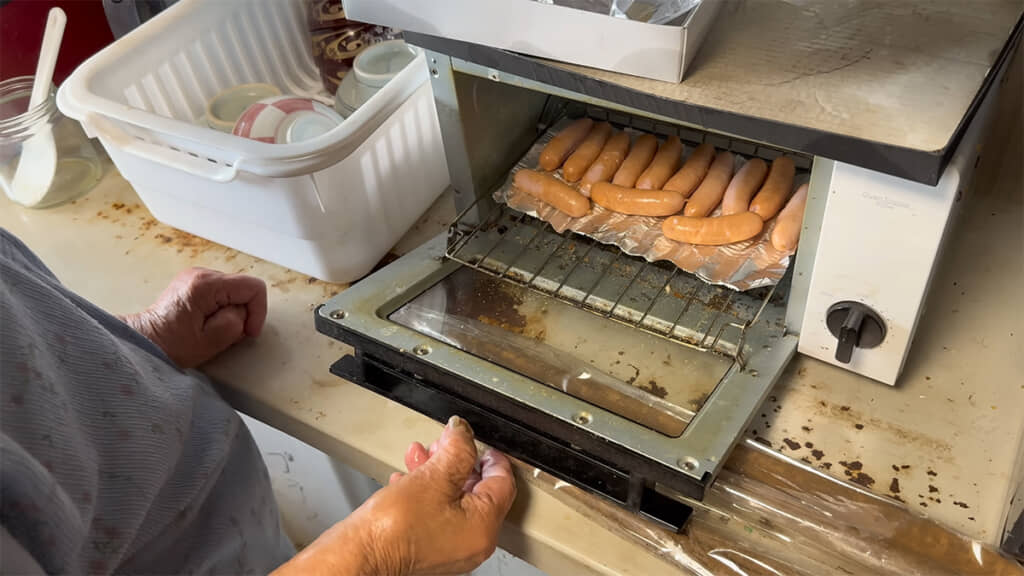 トースターで焼きます