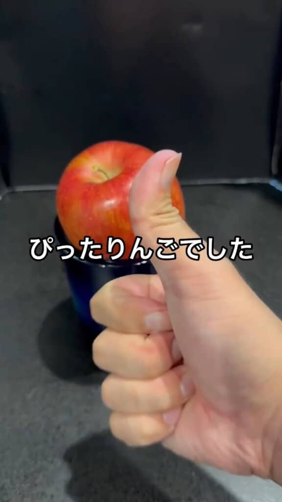 赤いリンゴがフタとしてぴったリンゴ（やかましいわ）