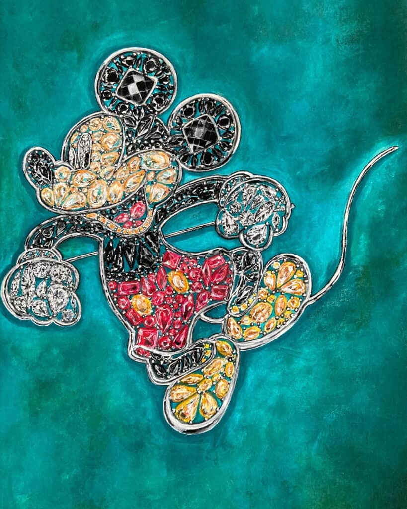 ビジュー、一つ一つが美しいミッキーマウス