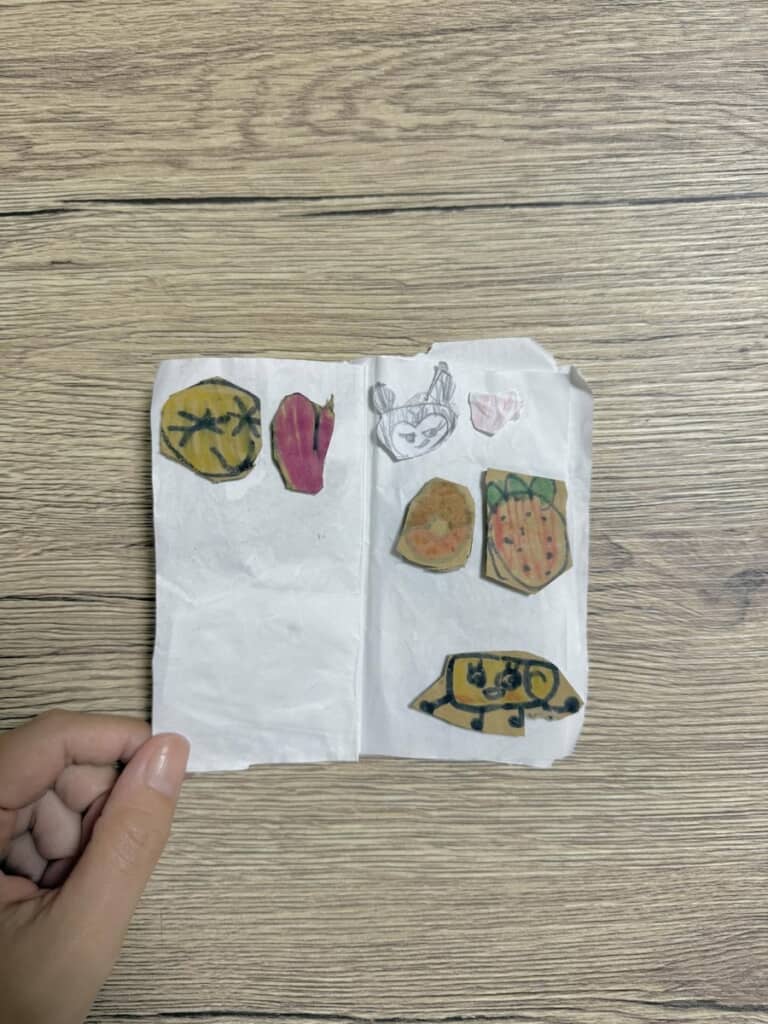 いろいろな絵柄やキャラクターのシールを作りました