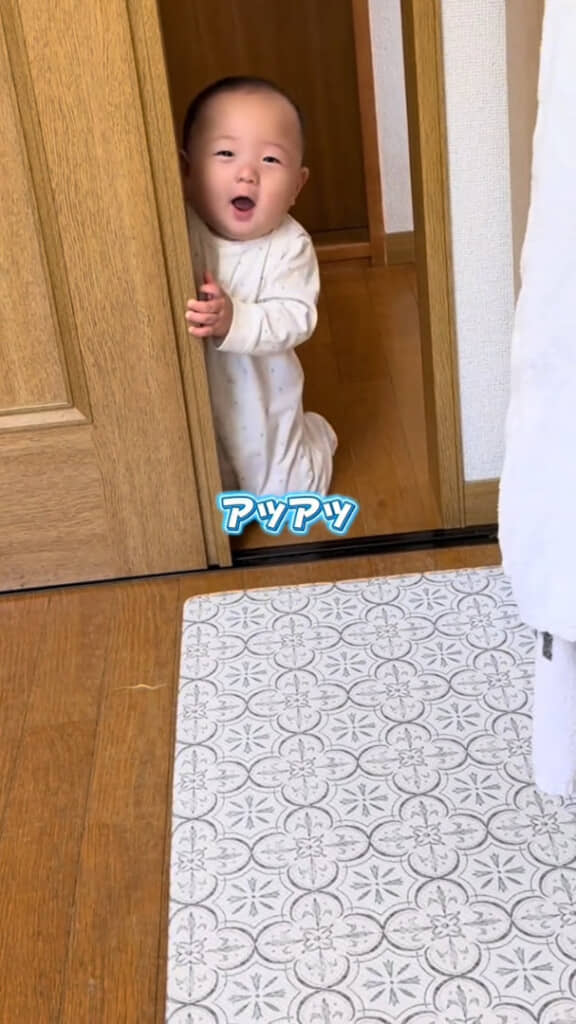 ママに会えてこの笑顔