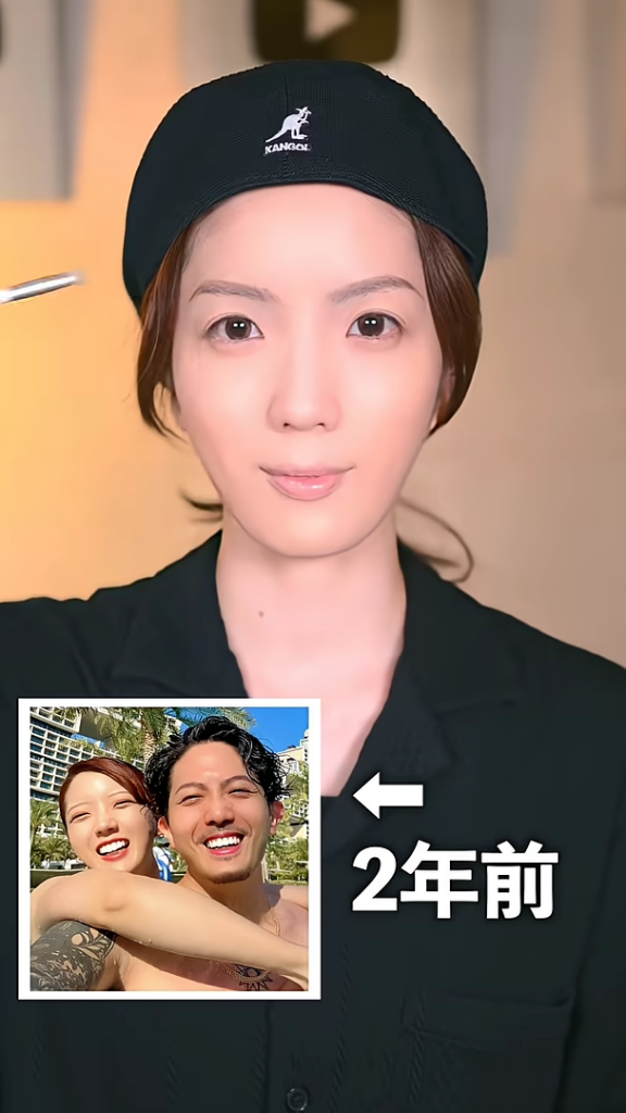 キリッと眉毛を描いて……