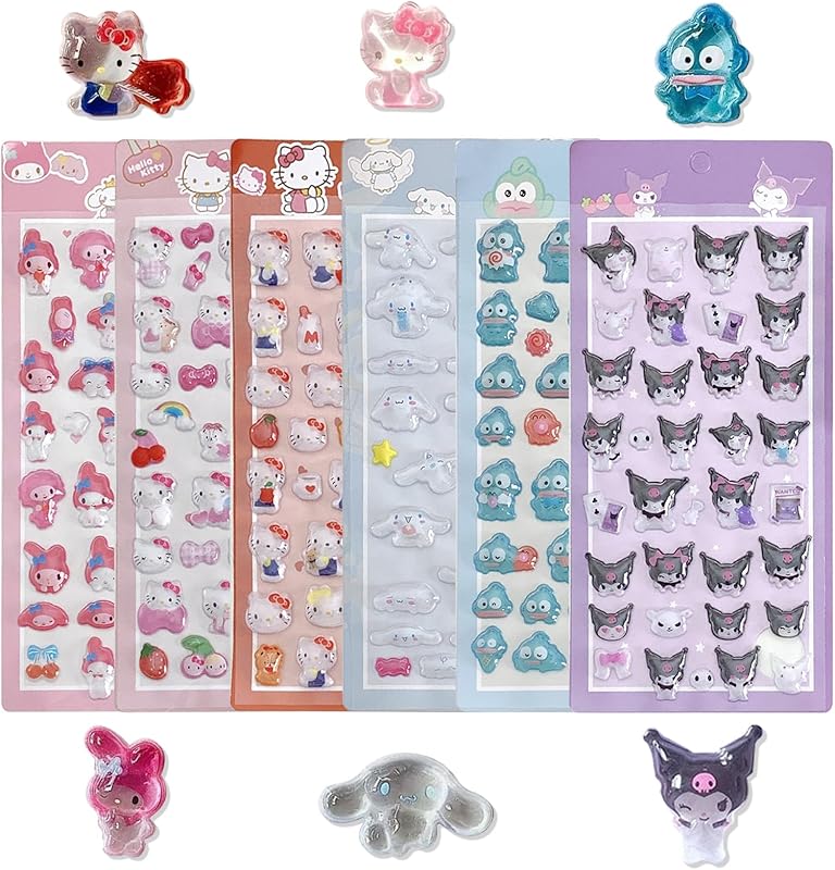 【6枚セット】3Dシール サンリオ ぷっくり ぷくぷくシール 