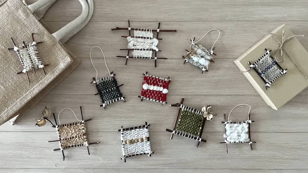 小枝の織り機オーナメントが完成！