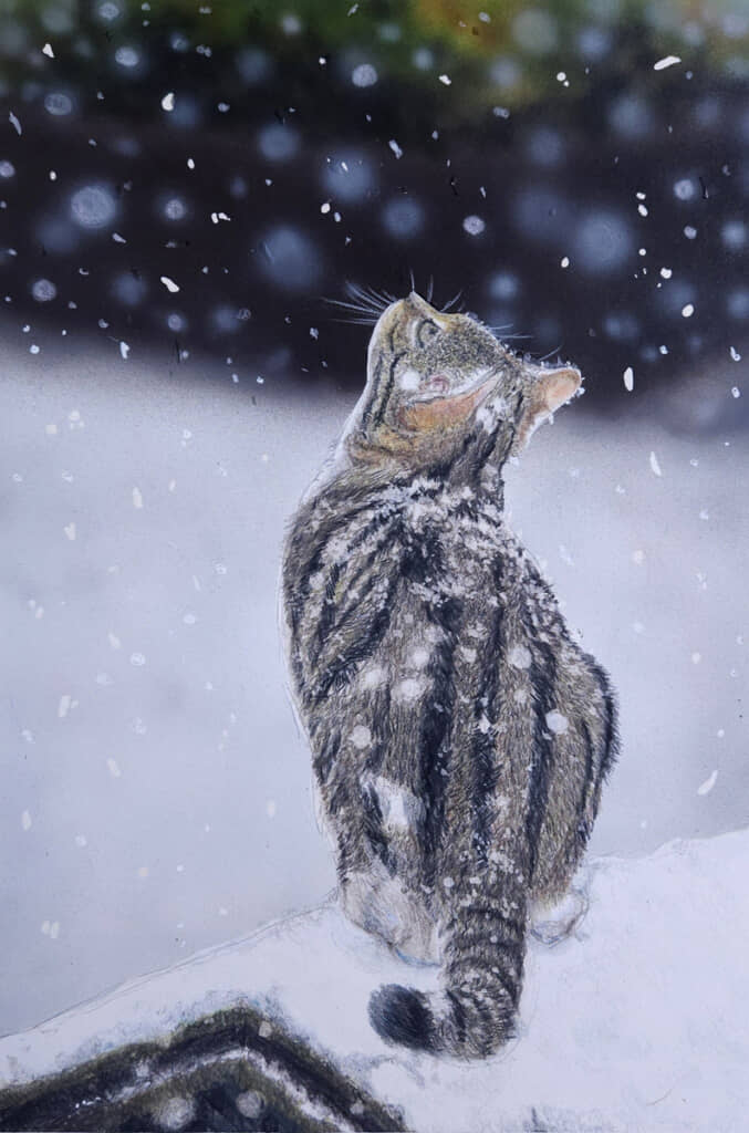 で、できあがった絵がこれです。お手本の写真とかでなく、これが絵です