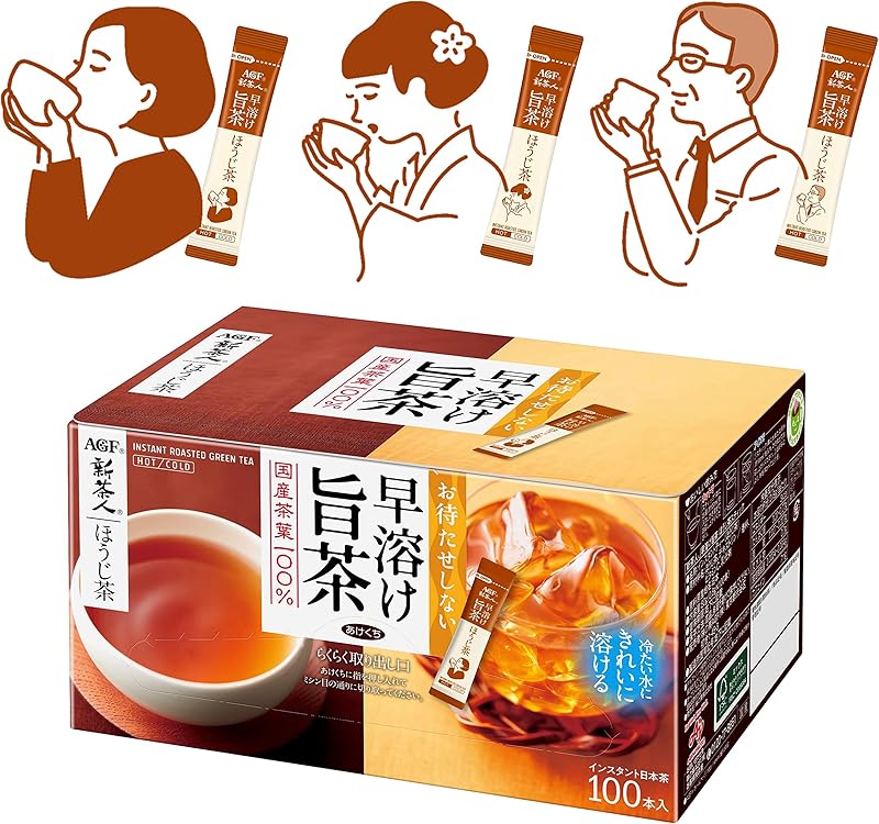 AGF(エージーエフ) 新茶人 早溶け旨茶 ほうじ茶スティック 100本