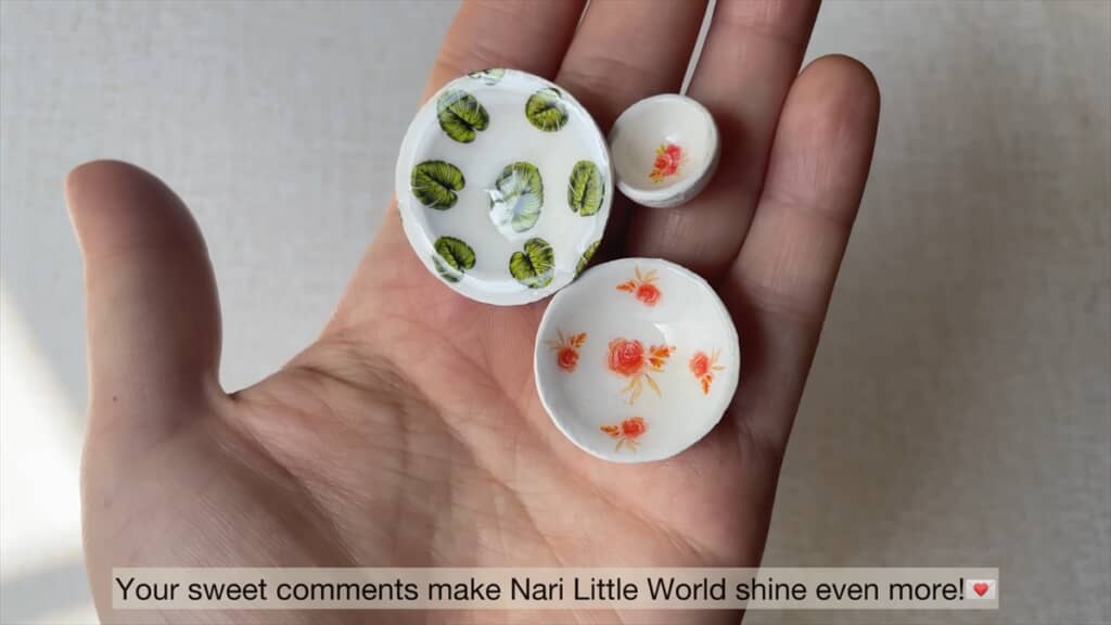 細長い紙をくるくる巻いて作るミニチュアお皿＆ボウル