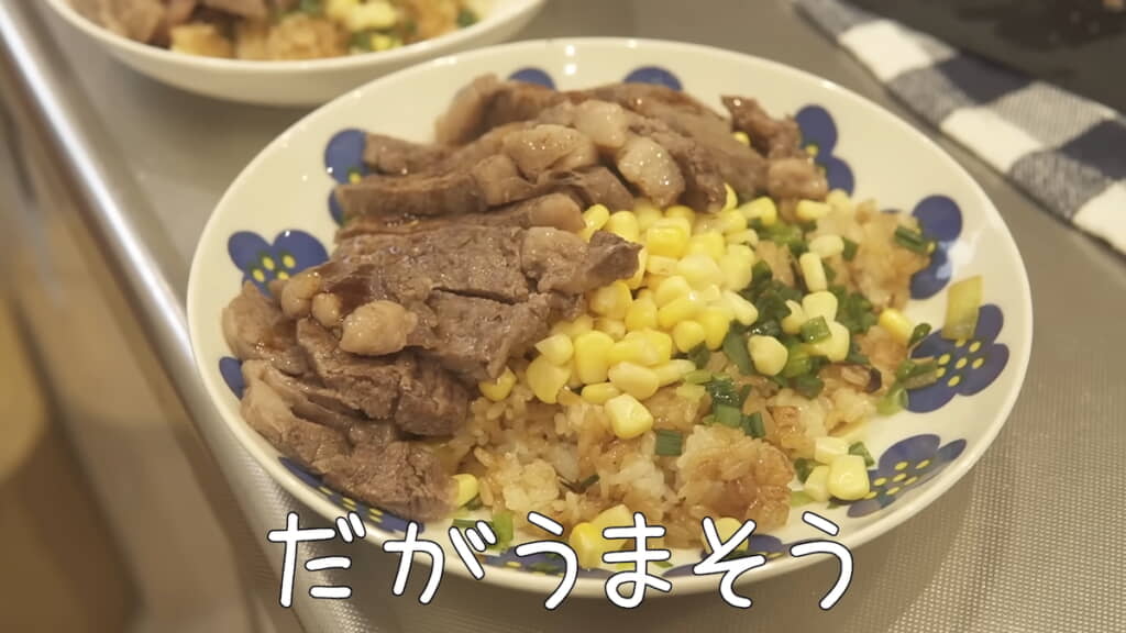 ステーキ with ガーリックライス
