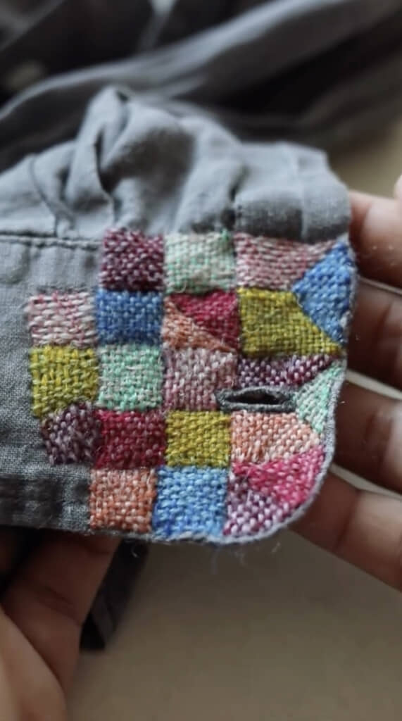 縦横に織った糸がチェック模様みたい！