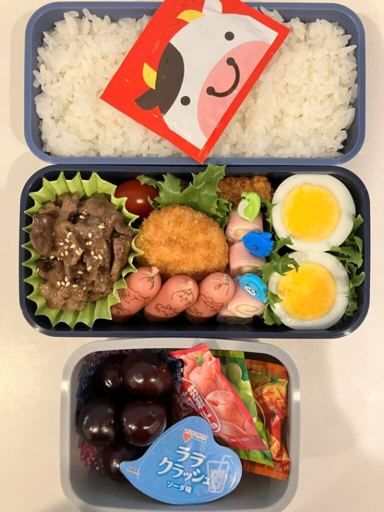 卵焼きをゆで卵に変えたお弁当