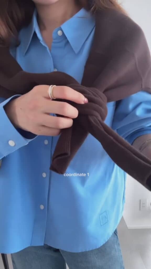 水色とブラウンを組み合わせて