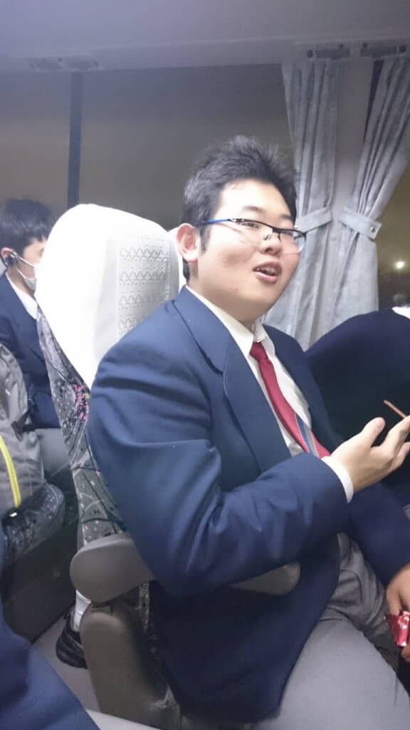 バスの中でパシャリ