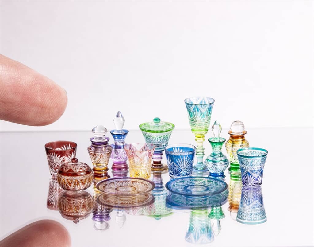 アクリル棒から作るミニチュア切子グラス