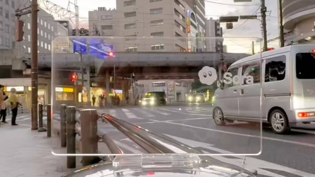 アクスタ越しに風景を撮り……