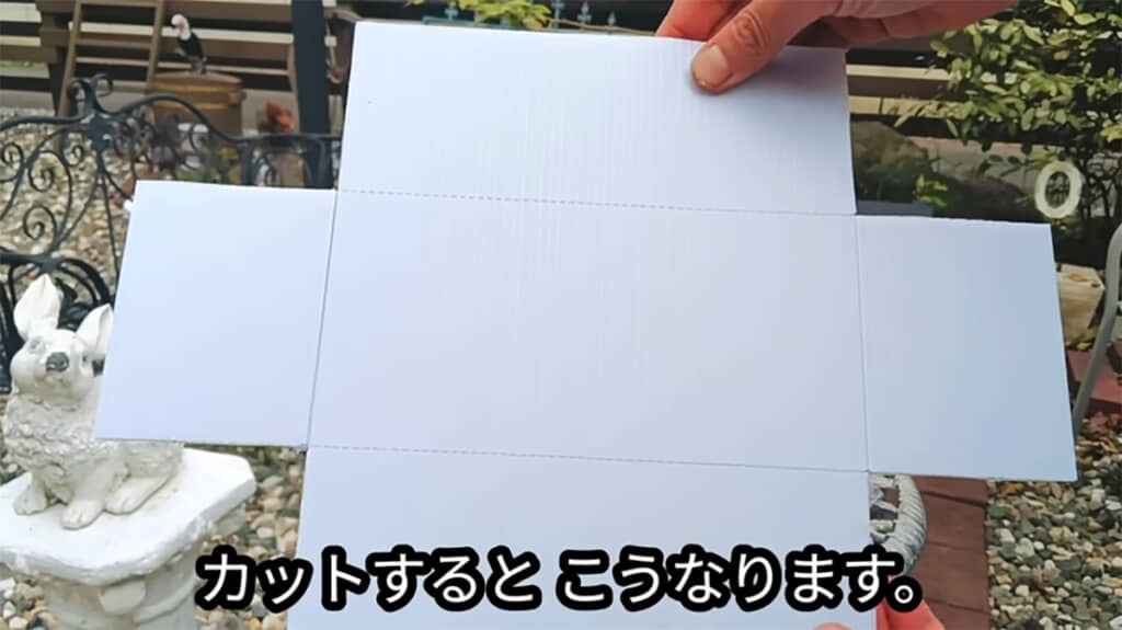 四隅をカットして組み立てると