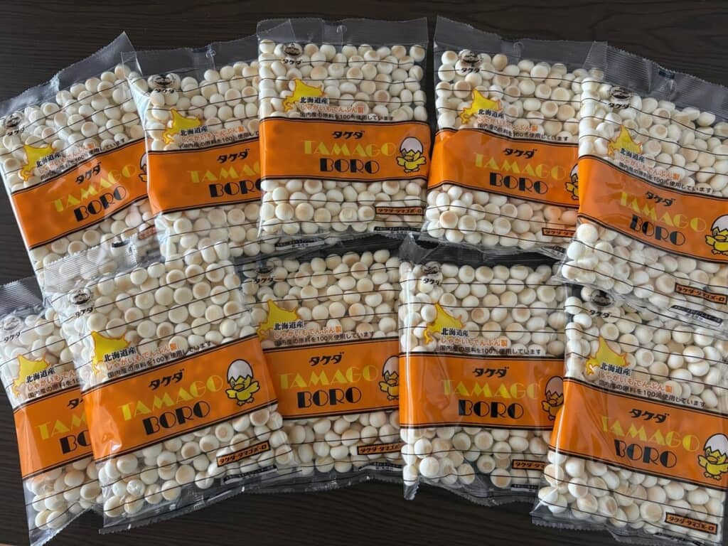 夫が爆買いしたタケダのタマゴボーロ10袋（画像提供：snoopyさん／@snoopy8165）