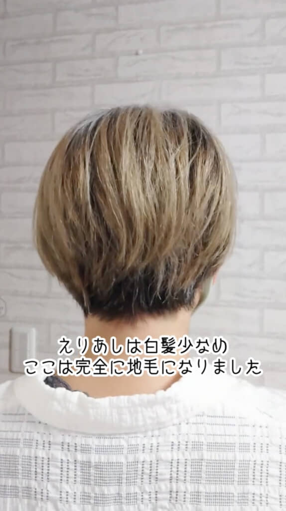 襟足はほぼ地毛の状態に