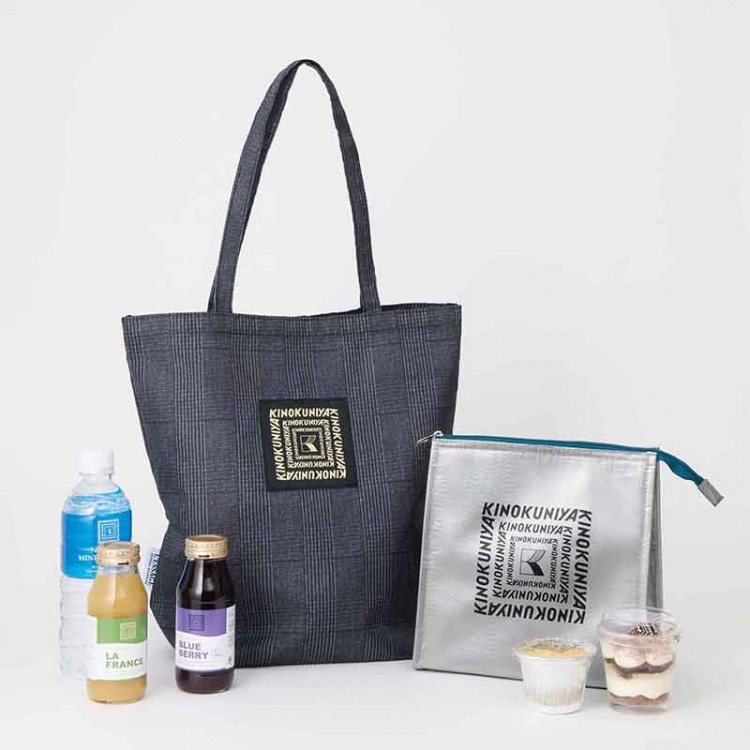 紀ノ国屋×ジャーナルスタンダード レサージュコラボの保冷・保温ポーチ＆グレンチェックのトートバッグ