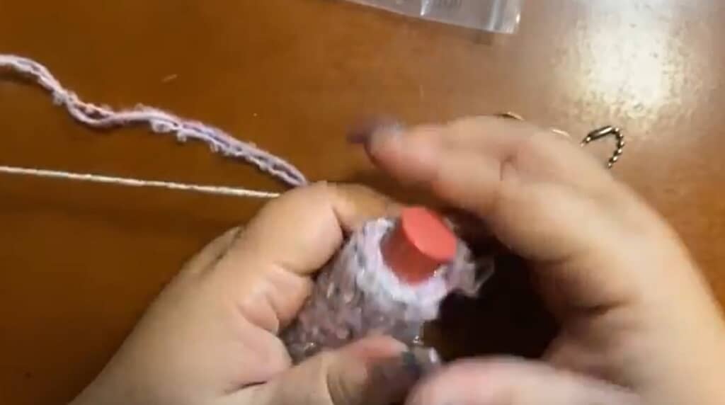 リップの長さに編めました