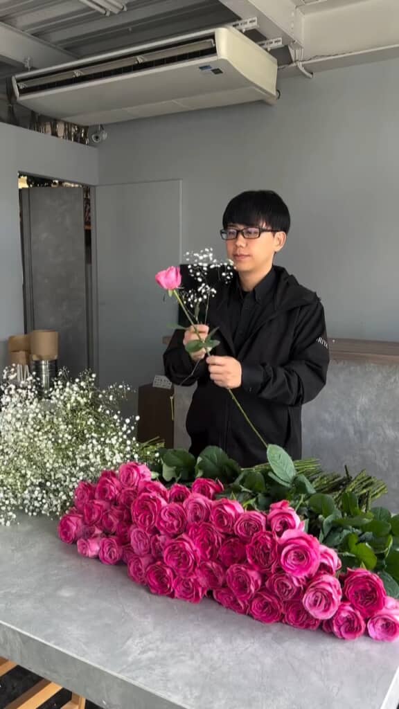 プロポーズのときに贈る花束作り