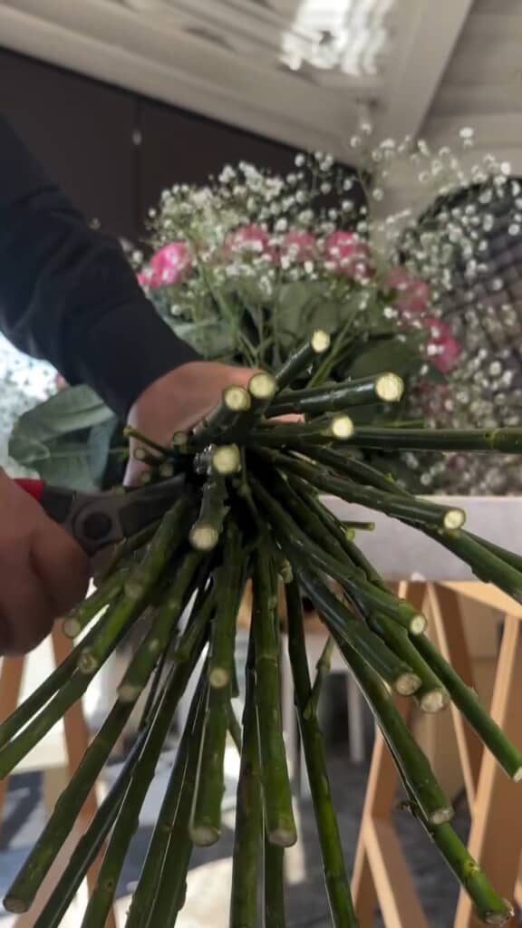 茎の長さを整える