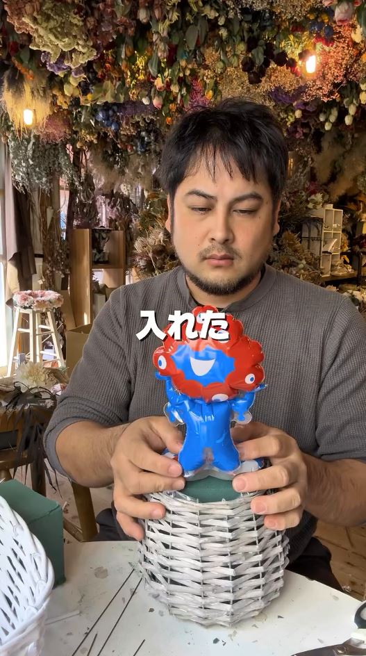 ポンプで膨らませました