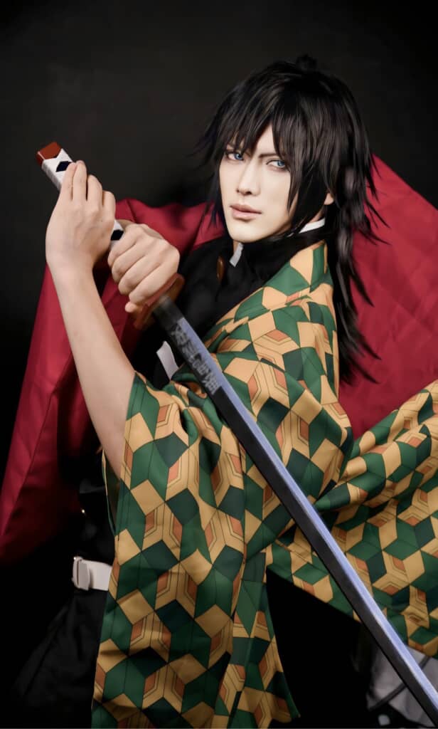 『鬼滅の刃』冨岡義勇のコスプレ（投稿者提供画像）