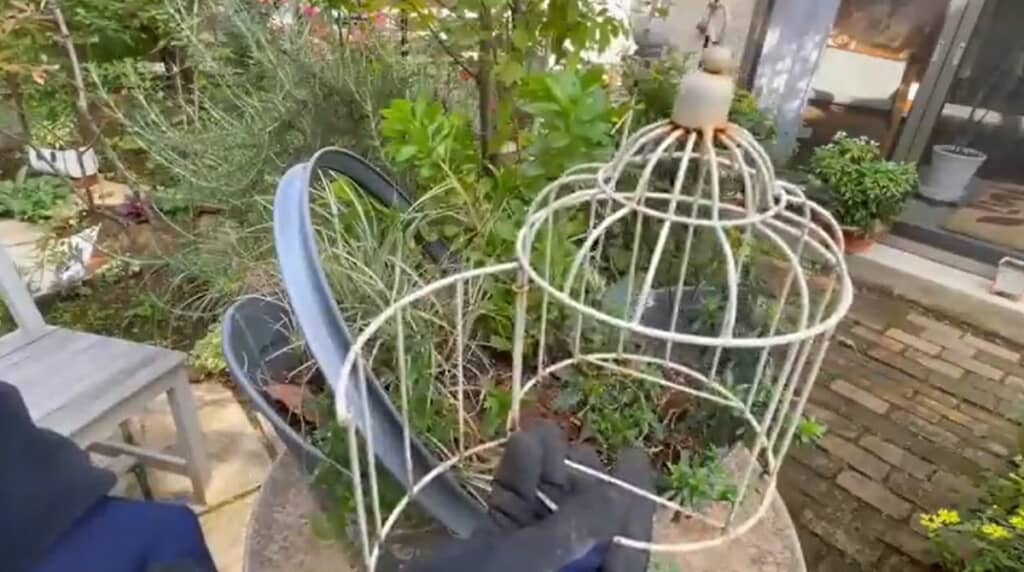 鳥かごを使ったアレンジです