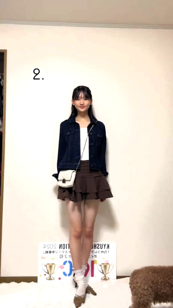 スタイルの良さを生かした着こなし