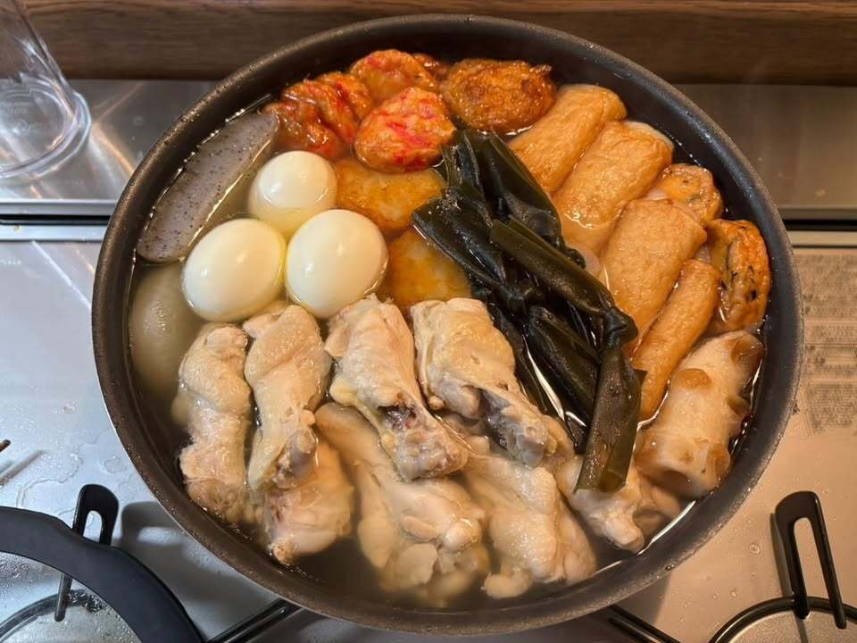 コンビニおでんの大根を使った手羽元おでんの完成！