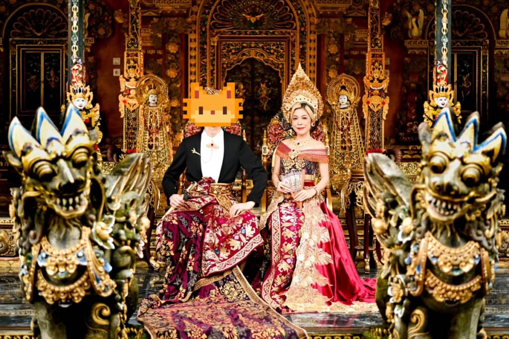 バリのシャーマン地域で撮影したウエディングフォト