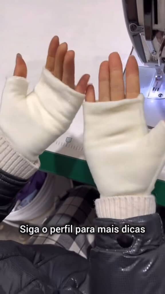 簡単な手袋が完成。指先が自由に使えます