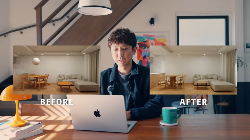 家具の形で厚みをプラス