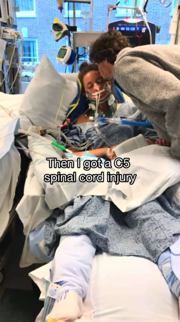 事故で四肢がマヒしてしまったエリンさん