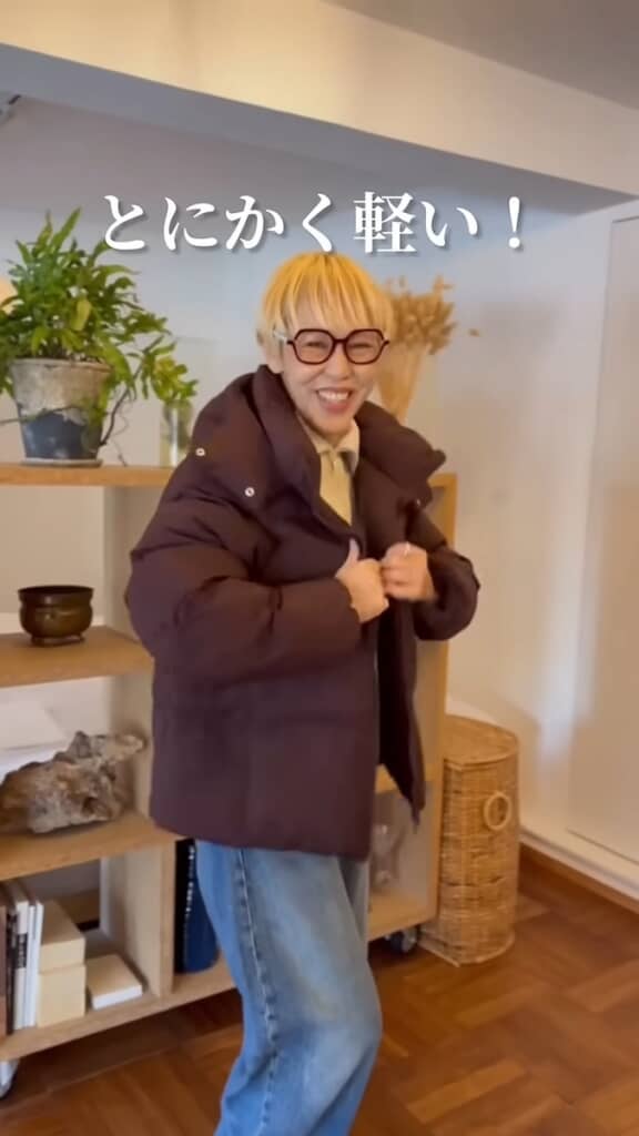 ぴったりフィット! ボリュームがあって暖かそうですが、着心地は軽いのだそうです