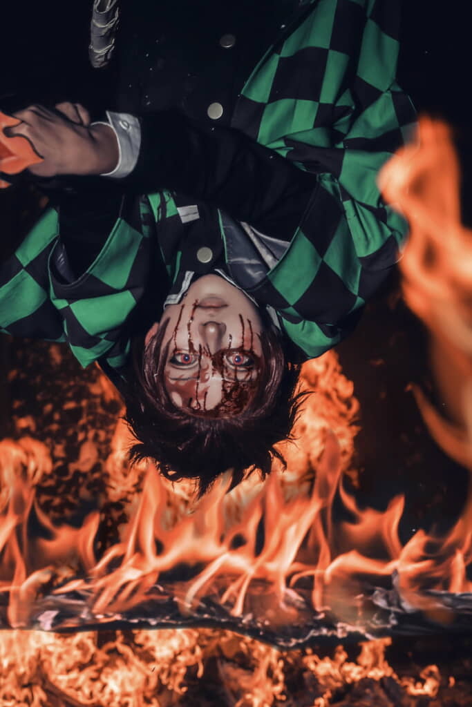 撮影した「ヒノカミ神楽・斜陽転身」。YAMATO（@yamaty8010）さん撮影