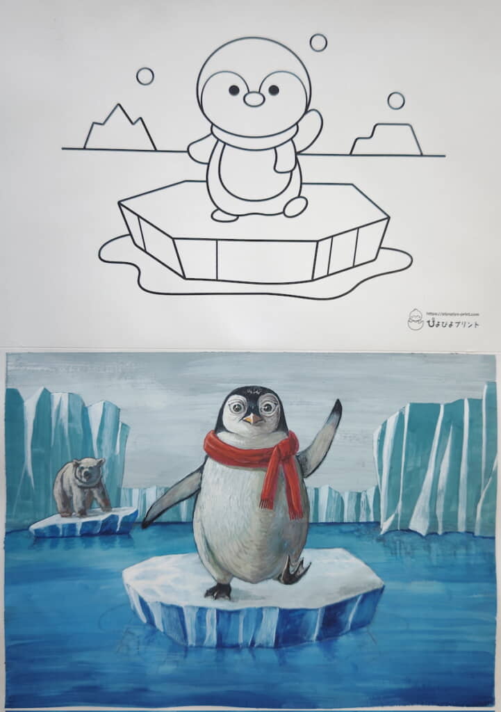 比較すると自由な塗りっぷりがわかる