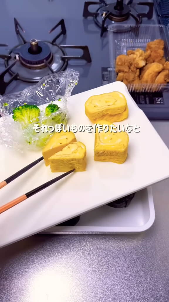 卵焼きをハートに成形