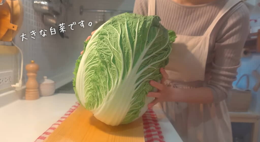 大きな白菜をまるごと1玉使い切ります