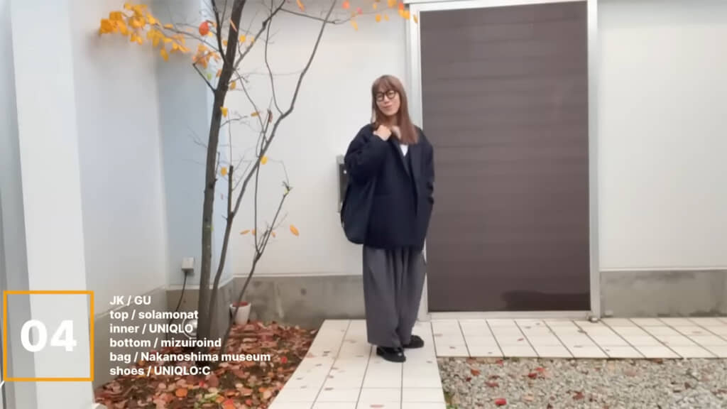 GUのコートを生かしたコーディネートです